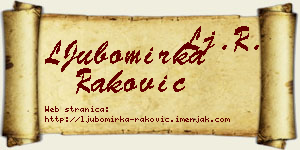 LJubomirka Raković vizit kartica